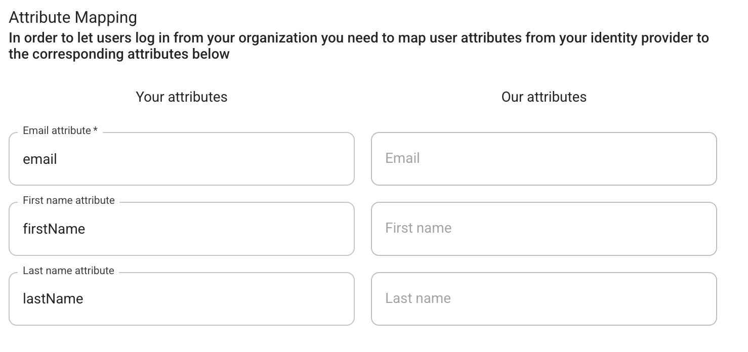 Attribute mapping in the LocalStack Web Application